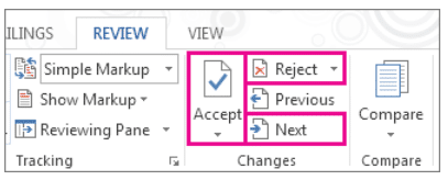 word for mac 2016 can accept or reject changes
